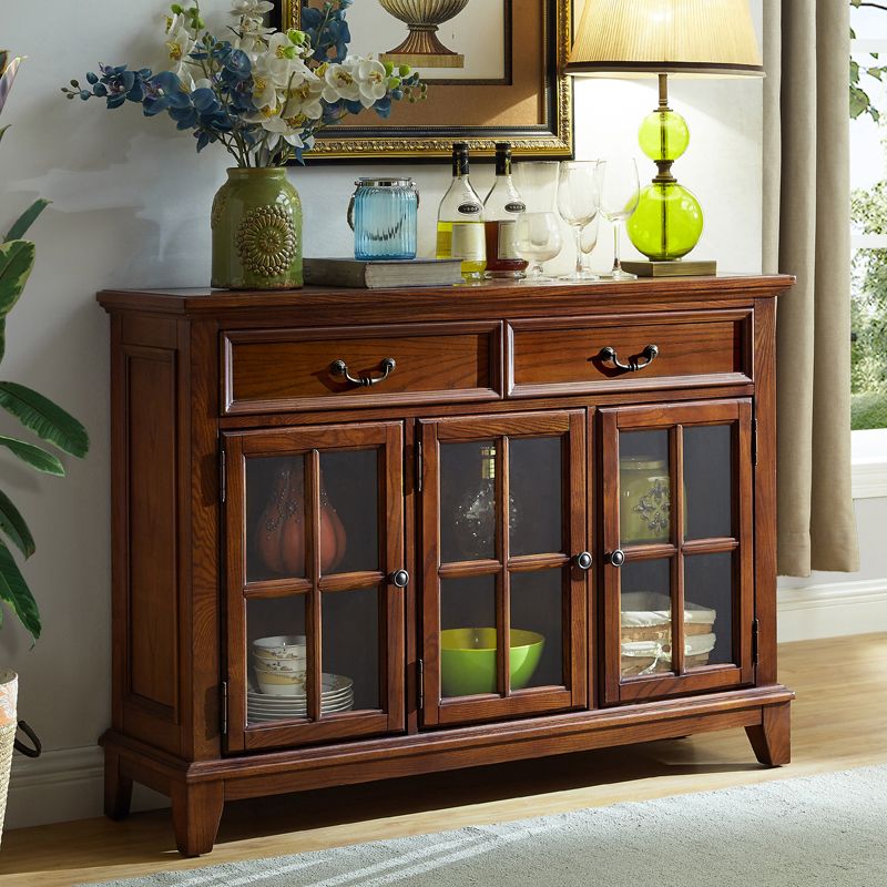 Brown Ash Wood Dining Server Contemporary Dining Server with Doors and Drawers Clearhalo 'buffet_sideboard' 'Buffets & Sideboards' 'furn' 'furn_buffet_sideboard' 'Furniture' 'furniture_buffet_sideboard' 'Kitchen & Dining Furniture' 1200x1200_398d788a-edde-4ab4-aace-e5c40a6ef0f8