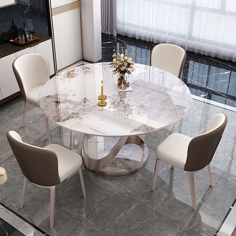 Sintered Stone Top Rotatable Round Table for Restaurant Modern Dining Table with Pedestal Base Clearhalo ' dining_table' 'Dining Tables & Seating' 'Dining Tables' 'furn' 'furn_dining_table' 'Furniture' 'furniture_dining_table' 'Kitchen & Dining Furniture' 'kitchen&dining_furn' 'kitchen' 'kitchen_dining_table' 1200x1200_398ef5e9-22a9-4b0c-a3af-4484b3c80cf8