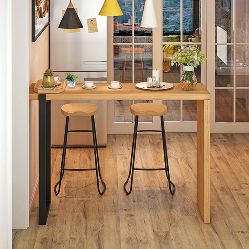 Solid Wood Bar Dining Table Industrial Bar Table with Sled Base Clearhalo 'Bar Furniture' 'Bar Tables' 'bar_tables' 'Furniture' 'furniture_bar_tables' 'Kitchen & Dining Furniture' 1200x1200_398f590e-b658-4222-b1e7-727236cc45ed