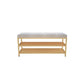 12.6 Inch Wide Entryway Bench Glam Metal Cushioned Seating Bench Clearhalo 'Benches' 'Chairs & Seating' 'furn' 'furn_benches' 'Furniture' 'Living Room Furniture' 1200x1200_39907194-32d5-41f6-b6b8-7ee21a63e938