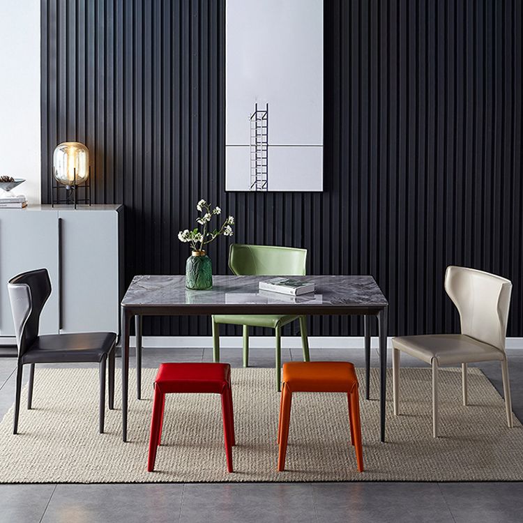 Contemporary Leather Dining Armless Chair Wingback Side Chair for Home Use Clearhalo 'Dining Chairs' 'Dining Tables & Seating' 'dining_chair' 'furn' 'furn_dining_chair' 'Furniture' 'furniture_dining_chair' 'Kitchen & Dining Furniture' 1200x1200_39915824-91eb-46e2-a799-7e70ddfda8fb