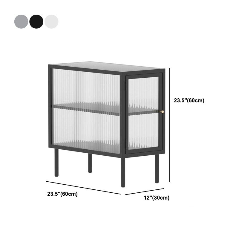 Metal Rectangle Top Side Table 23.6" Tall 4 Legs End Table with Storage Clearhalo 'Coffee & Accent Tables' 'End & Side Tables' 'end_side_tables' 'furn' 'furn_end_side_tables' 'Furniture' 'Living Room Furniture' 1200x1200_39916a81-2960-48ec-bc3e-dfae2fd7ce3e