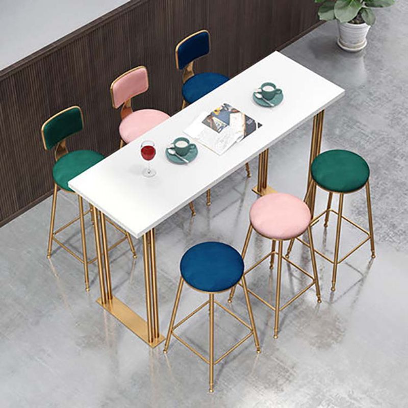 Table de pub de bistro de style glamour de table rectangulaire en bois pour utilisation sur patio
