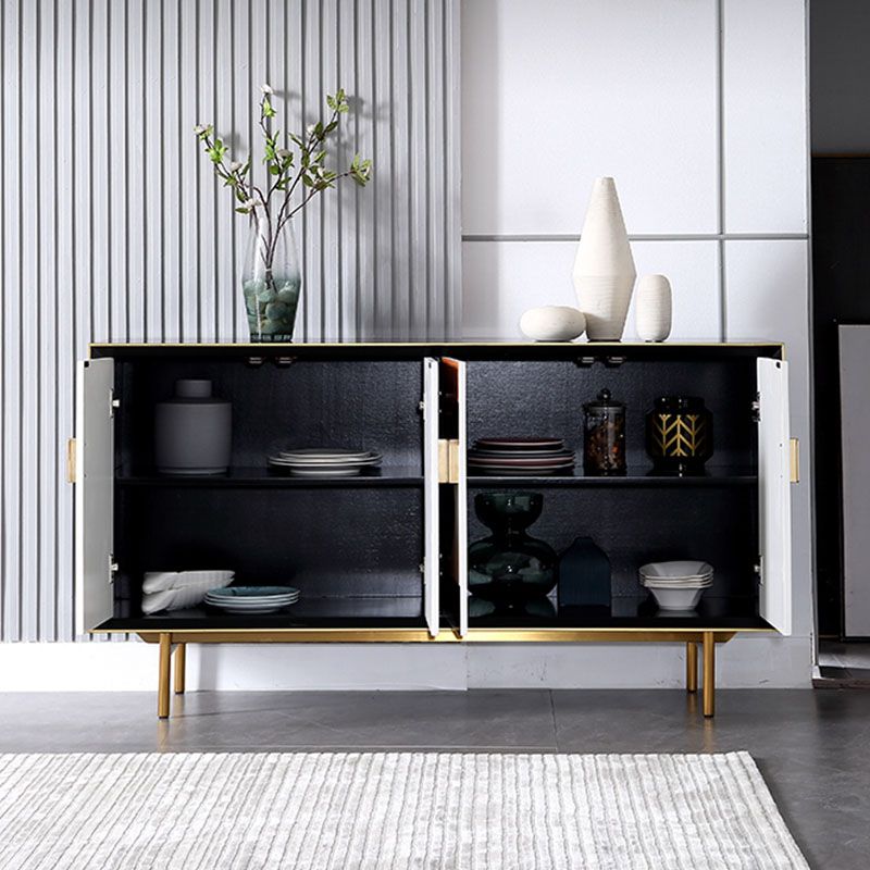 Gabinetes de Glamam Buffet Stand Oak Acabado de acabado con puertas