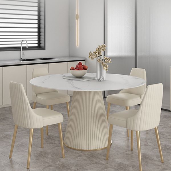 Modern Round Dining Table Stone Top Table with Pedestal Base Clearhalo ' dining_table' 'Dining Tables & Seating' 'Dining Tables' 'furn' 'furn_dining_table' 'Furniture' 'furniture_dining_table' 'Kitchen & Dining Furniture' 'kitchen&dining_furn' 'kitchen' 'kitchen_dining_table' 1200x1200_3992d24d-b4f8-45f0-b019-b448111e3096