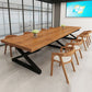 Bureau industriel en bois massif Table d'écriture fixe de bureau industriel en bois massif