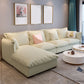 Modern Square Arm Sofa & Chaise, Loose Back Linen Sofa - 70.87" D