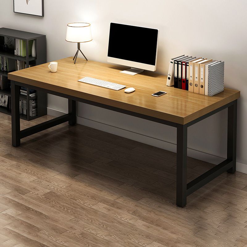 Houten rechthoekige schrijfbureau huis eigentijdse kantoorbureau