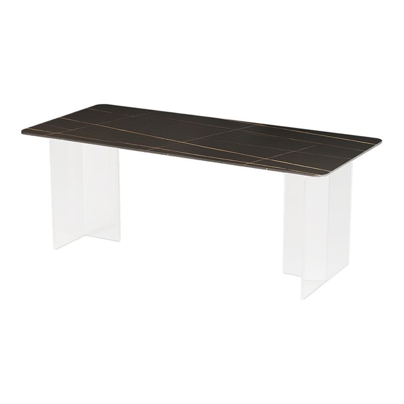 Modern Dining Table Rectangle Stone Top Table with Sled Base Clearhalo ' dining_table' 'Dining Tables & Seating' 'Dining Tables' 'furn' 'furn_dining_table' 'Furniture' 'furniture_dining_table' 'Kitchen & Dining Furniture' 'kitchen&dining_furn' 'kitchen' 'kitchen_dining_table' 1200x1200_39957af1-3958-45d2-a763-681894aa90df