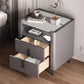 2 - comodino con shelf 21,65 "in pietra in pietra/pelle