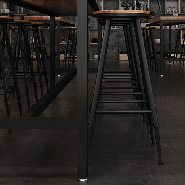 Industrial Rectangle Bar Dining Table Solid Wood Bar Dining Table with Trestle Base Clearhalo 'Bar Furniture' 'Bar Tables' 'bar_tables' 'furn' 'furn_bar_tables' 'Furniture' 'Kitchen & Dining Furniture' 1200x1200_399773a9-6411-455d-a346-cf4a8e04710c