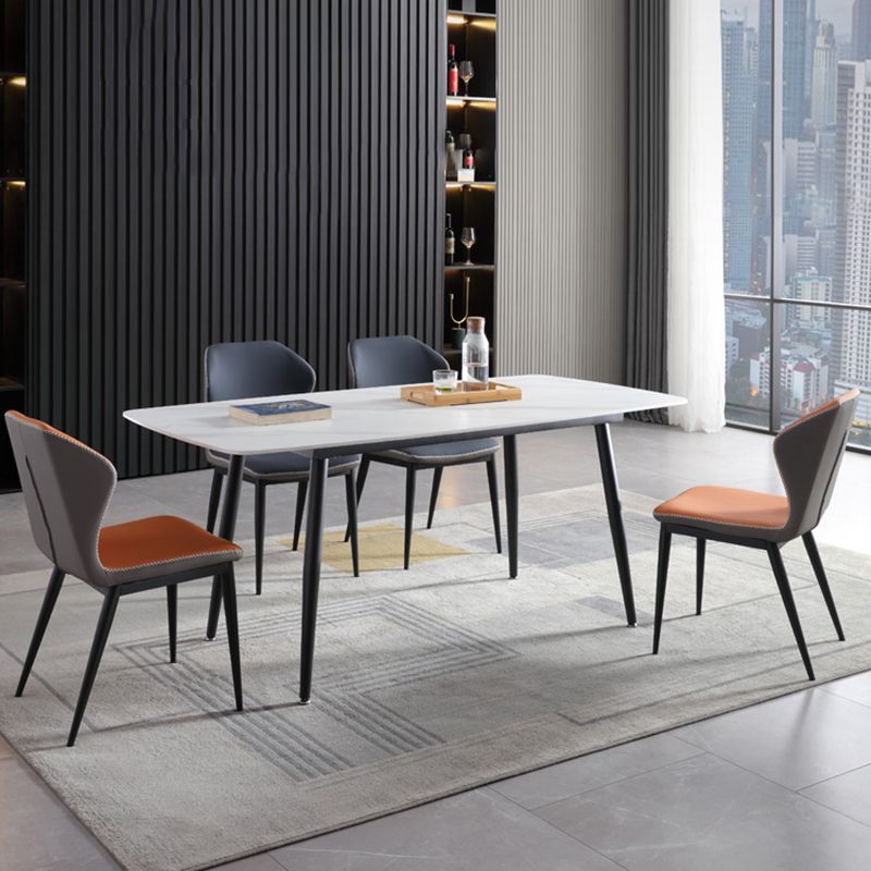 Industrial Armless Wingback Chairs PU Leather Dining Chairs for Kitchen Clearhalo ' kitchen&dining_furn' 'Dining Chairs' 'Dining Tables & Seating' 'dining_chair' 'furn' 'furn_dining_chair' 'Furniture' 'furniture_dining_chair' 'Kitchen & Dining Furniture' 'kitchen' 1200x1200_39979d4d-69df-449f-b199-659b64cf2a53