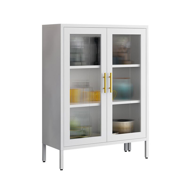 Contemporary Dining Server with Glass Doors Metal Buffet Server Clearhalo 'buffet_sideboard' 'Buffets & Sideboards' 'furn' 'furn_buffet_sideboard' 'Furniture' 'Kitchen & Dining Furniture' 1200x1200_3997d035-446b-4c4e-834e-b40a125af4b8