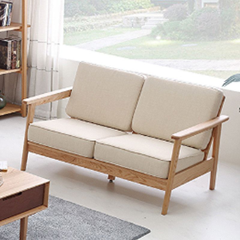 Scandinavian Cotton-Blend Beige Sofa Pillow Back Cushion Settee Clearhalo 'Furniture' 'furniture_sofas' 'Living Room Furniture' 'Sofa' 'sofas' 1200x1200_39997269-558d-4edd-9df0-0705813e20ff