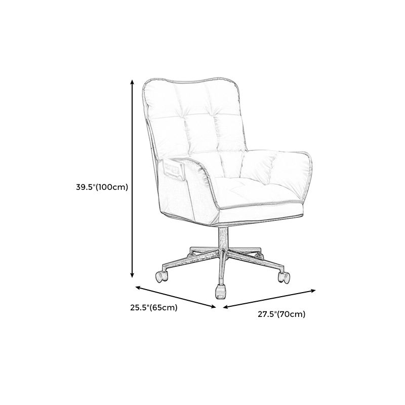 PU Leather Arm Chair 27.55" L x 25.59" W x 42.51" H Adjustable Armchair with Wheels Clearhalo 'Accent Chairs' 'accent_chairs' 'Chairs & Seating' 'furn' 'furn_accent_chairs' 'Furniture' 'Living Room Furniture' 1200x1200_399a27cd-0da0-43ff-ad1e-070b60c5047b