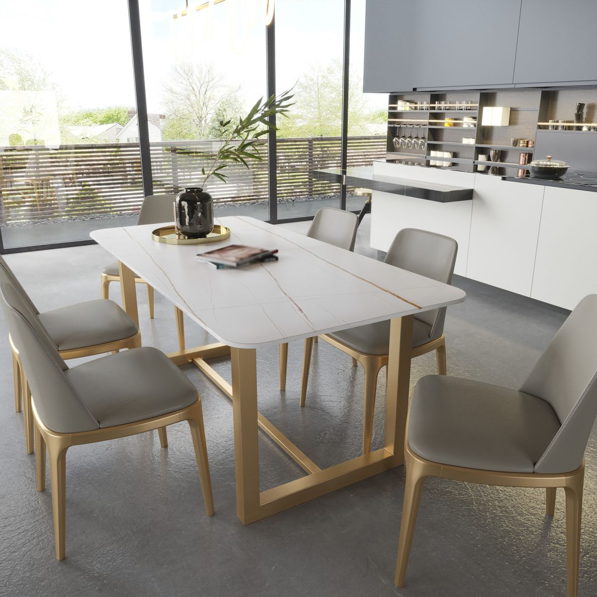 Luxury Sintered Stone Top Dining Table Rectangle Table with Trestle Base Clearhalo ' dining_table' 'Dining Tables & Seating' 'Dining Tables' 'furn' 'furn_dining_table' 'Furniture' 'furniture_dining_table' 'Kitchen & Dining Furniture' 'kitchen&dining_furn' 'kitchen' 'kitchen_dining_table' 1200x1200_399a3ce7-1591-42e9-9be0-65bc1f5ca465