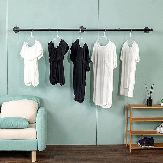 Industriestil Kleiderbügel Metall Wasserrohrwand montiertes Kleiderregal montiert