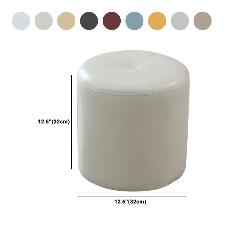 Modern PU Leather Pouf Chair Plain Cylinder Shape Tufted Mildew Resistant Ottoman Stool Clearhalo 'furn' 'furn_ottomans_poufs' 'Furniture' 'Living Room Furniture' 'Ottomans & Poufs' 'ottomans_poufs' 1200x1200_399d4270-9815-4a3a-9484-0b8aa44aca69