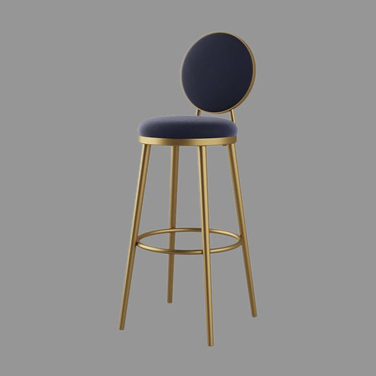 Nordic Design Upholstered Bar Stools for Home Luxury Low Back Round Stools Clearhalo 'Bar Furniture' 'Bar Stools' 'bar_stools' 'furn' 'furn_bar_stools' 'Furniture' 'furniture_bar_stools' 'Kitchen & Dining Furniture' 1200x1200_399d7988-b32e-419e-8d2f-e50b5a1beefd