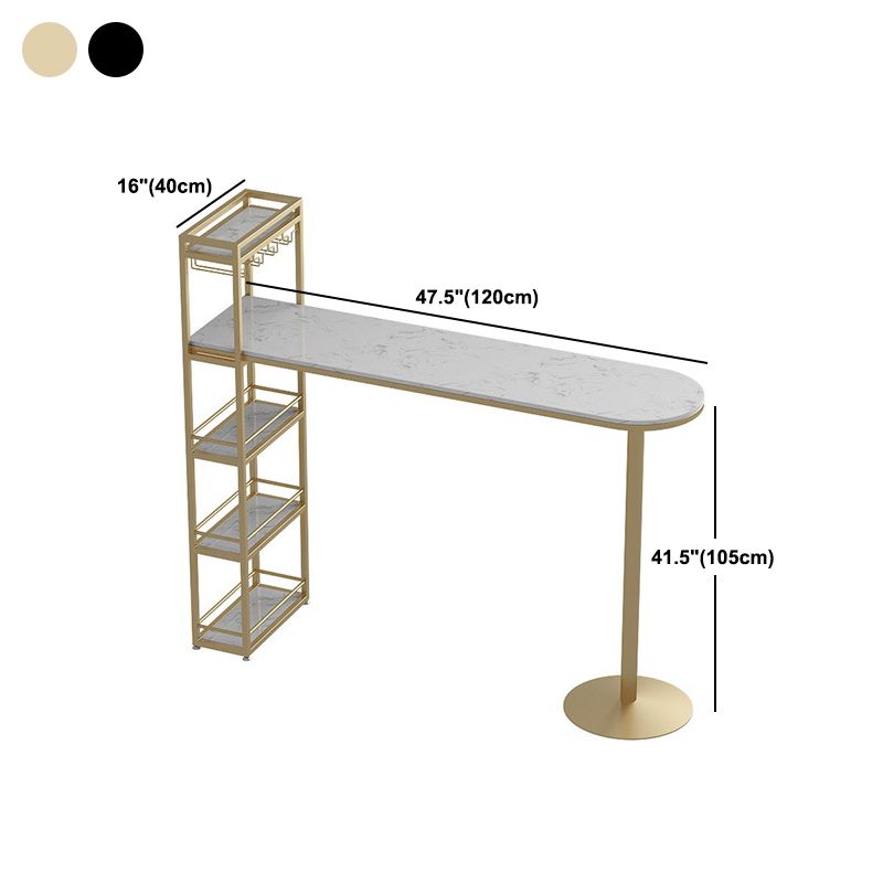 Juego de mesa de bar de mármol sintético estilo Glam, mesa de mostrador de 1/2/3 piezas para interior