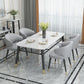 Slate and Metal Table Modern Minimalist Home Rectangular Dining Table