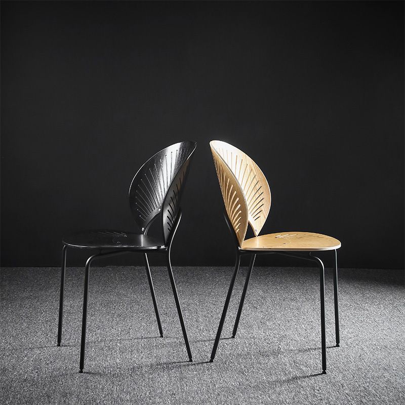 Nordic Style Metal Armless Dining Chairs Open Back Dining Side Chair for Home Use Clearhalo ' kitchen&dining_furn' 'Dining Chairs' 'Dining Tables & Seating' 'dining_chair' 'furn' 'furn_dining_chair' 'Furniture' 'furniture_dining_chair' 'Kitchen & Dining Furniture' 'kitchen' 1200x1200_399ee37f-de4e-4ed0-a8fb-213c9375c390