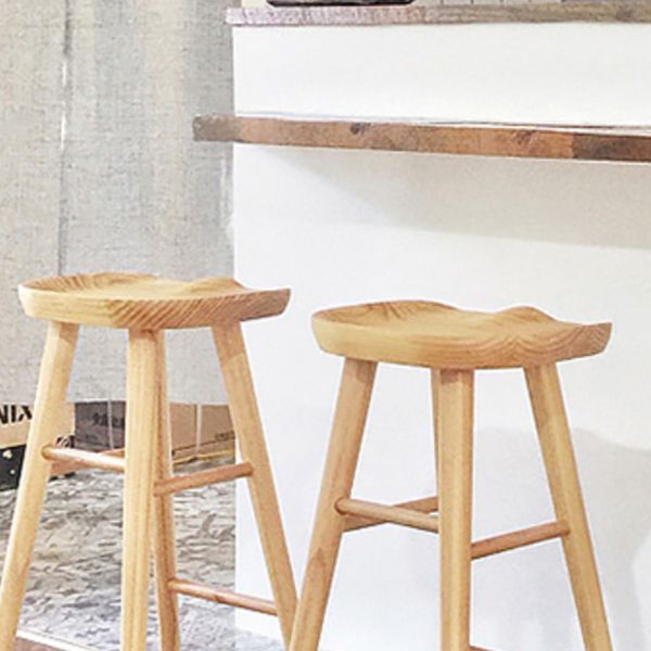 Saddle Seat Footrest Counter Chair Modern Backless Counter Stools in Natural Clearhalo 'Bar Furniture' 'Bar Stools' 'bar_stools' 'furn' 'furn_bar_stools' 'Furniture' 'Kitchen & Dining Furniture' 1200x1200_399f02a2-0bf9-4d65-80a3-9c56bdda81db