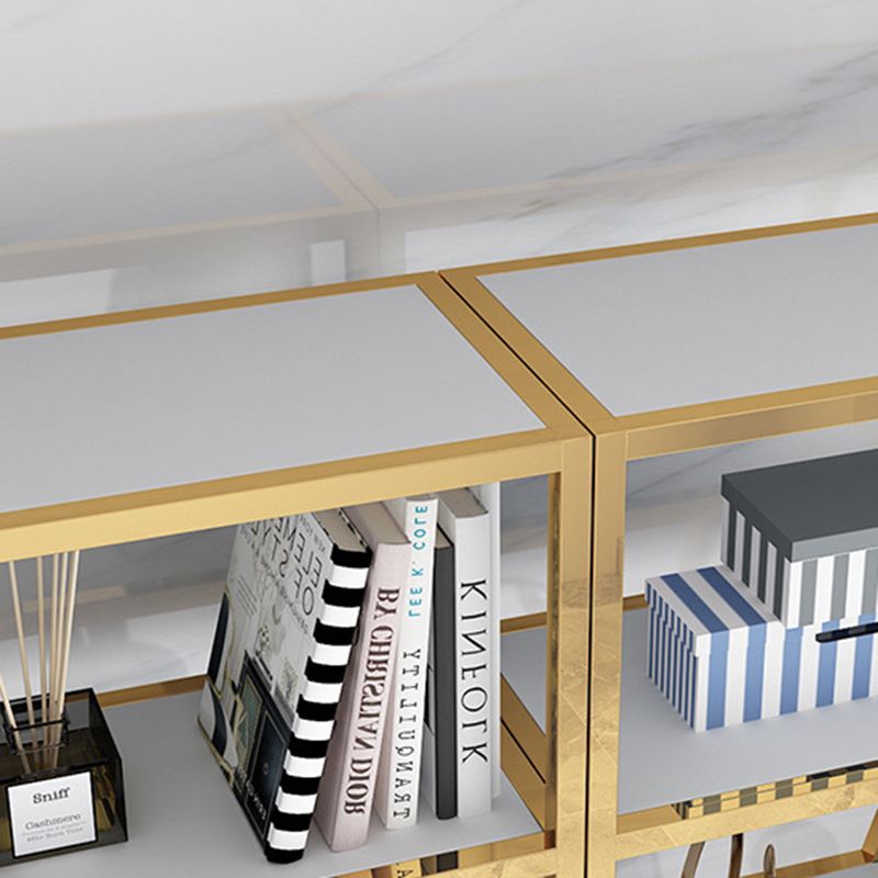 Bibliothèque d'étagère glamour ouvrir la bibliothèque en métal avec tiroirs pour le bureau à domicile