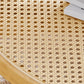 Wood 4 Legs Cocktail Table Round Glass Top Coffee Table with Shelf