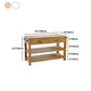 Modern Stationary Kitchen Island table Wood Rectangular Kitchen table with Towel Rack