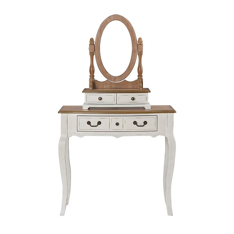 Tabouret maréptable victorien avec miroir et tiroirs pour chambre à coucher