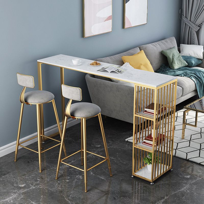 Artificial Marble Cocktail Bar Table 42-inch Height Gold Base Pub Table Clearhalo 'Bar Furniture' 'Bar Tables' 'bar_tables' 'furn' 'furn_bar_tables' 'Furniture' 'Kitchen & Dining Furniture' 1200x1200_39aa73bf-909e-48ab-a3b6-86d8cfd2d1a2