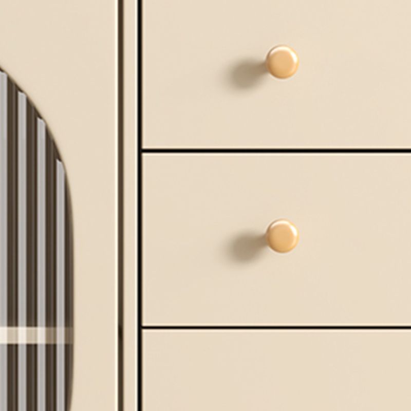 Beige Contemporary Dining Buffet Kitchen Sideboard with Cabinets Clearhalo 'buffet_sideboard' 'Buffets & Sideboards' 'furn' 'furn_buffet_sideboard' 'Furniture' 'Kitchen & Dining Furniture' 1200x1200_39aab4fb-6013-4553-936c-c6225482acef