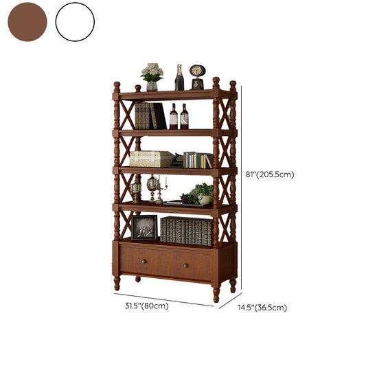 Eigentijdse houten boekenplank standaard gesloten back -boekenkast met 1 lade