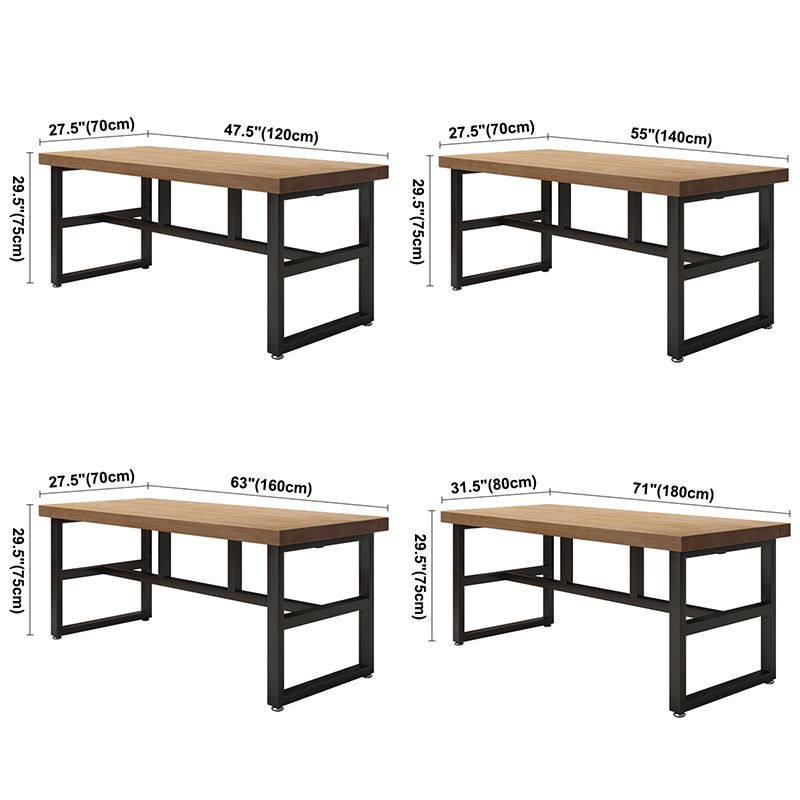 Industrial Rectangle Dining Table Pine Solid Wood Table with Black Trestle Base for Home Use Clearhalo ' dining_table' 'Dining Tables & Seating' 'Dining Tables' 'furn' 'furn_dining_table' 'Furniture' 'furniture_dining_table' 'Kitchen & Dining Furniture' 'kitchen&dining_furn' 'kitchen' 'kitchen_dining_table' 1200x1200_39abef10-4f96-4f20-8940-adb97f8861c5
