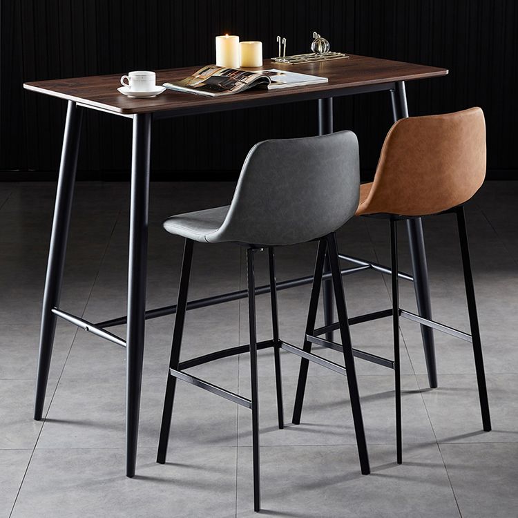 Scandinavian Bristol Low Back Stool Matte Finish Leather Barstool Clearhalo 'Bar Furniture' 'Bar Stools' 'bar_stools' 'furn' 'furn_bar_stools' 'Furniture' 'furniture_bar_stools' 'Kitchen & Dining Furniture' 1200x1200_39acb0bf-9293-43b4-86b3-772f26f074ff