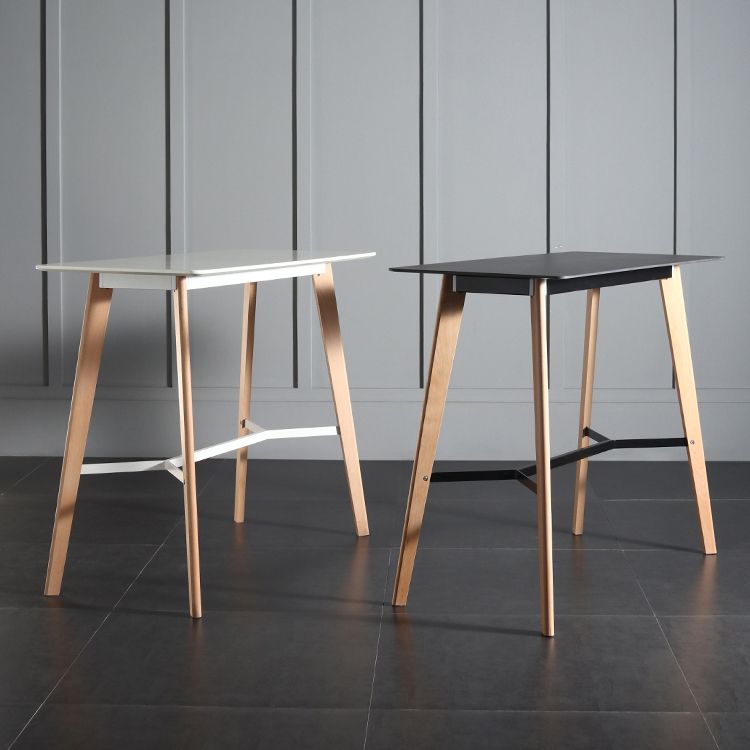 Modern Indoor Rectangle Trestle Bar Dining Table in Stone and Wood Clearhalo 'Bar Furniture' 'Bar Tables' 'bar_tables' 'furn' 'furn_bar_tables' 'Furniture' 'Kitchen & Dining Furniture' 1200x1200_39acbf61-bbe5-4029-8ee1-2c56464dd9d4