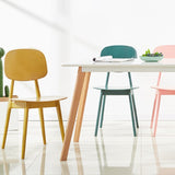 Scandinavian Plastic Dining Side Chair Open Back Armless Dining Chairs