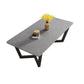 Glam Style Rectangular Slate Table with Trestle Shaped Base Design Coffee Table