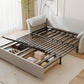 Scandinave White Futon and Mattress Arms Futon Sleeper Sanga avec rangement