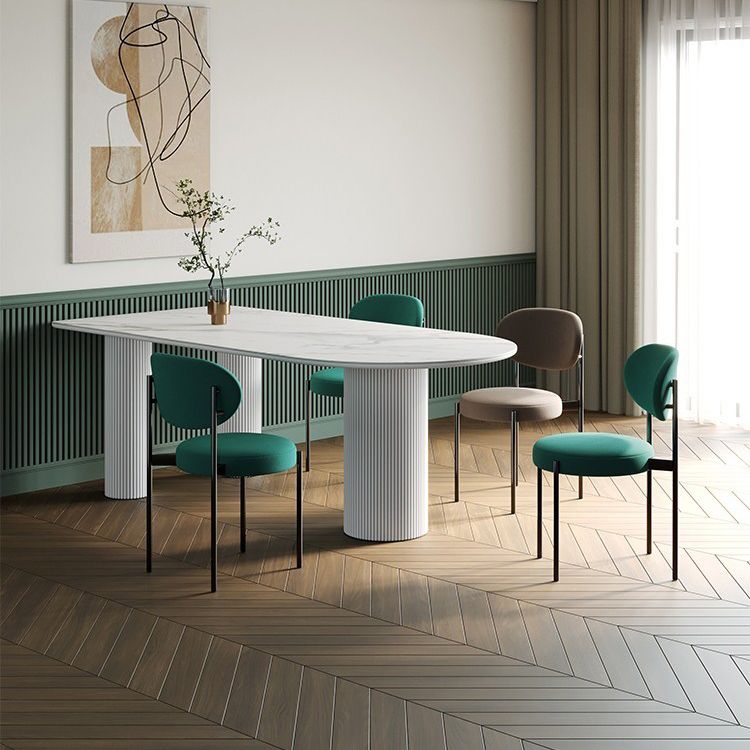 Metal Contemporary Free Form Table White Sintered Stone Table for Dining Room Clearhalo ' dining_table' 'Dining Tables & Seating' 'Dining Tables' 'furn' 'furn_dining_table' 'Furniture' 'furniture_dining_table' 'Kitchen & Dining Furniture' 'kitchen&dining_furn' 'kitchen' 'kitchen_dining_table' 1200x1200_39b1740c-e3ef-494e-96e0-535f4688903d