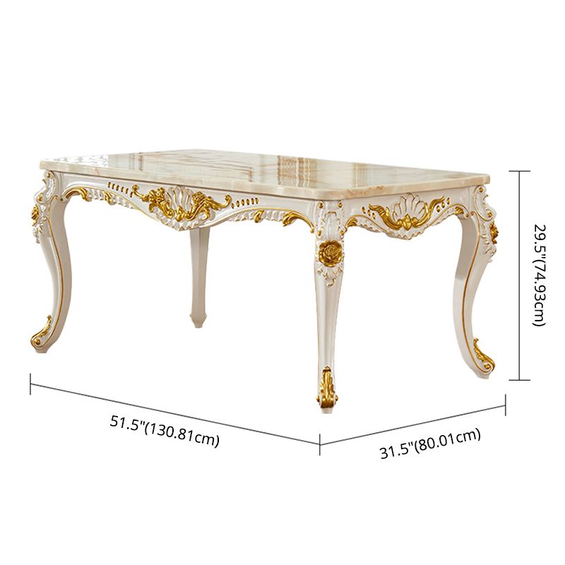 Victorian Style Marble Dining Set with Yellow Table and 4 White Legs Base for Home Use Clearhalo 'Dining Room Sets' 'Dining Tables & Seating' 'dining_room_set' 'furn' 'furn_dining_room_set' 'Furniture' 'furniture_dining_room_set' 'Kitchen & Dining Furniture' 'kitchen&dining_furn' 'kitchen' 1200x1200_39b1763b-1880-4ec1-aaf9-fbc8b2ddc813