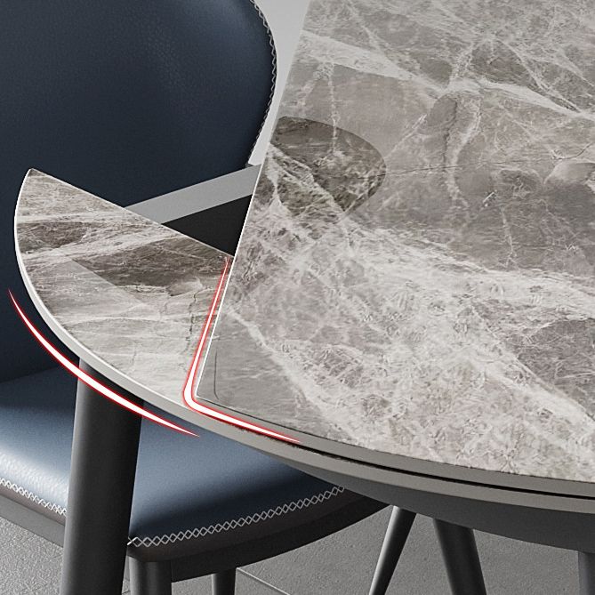 Modern Round Sintered Stone Table Standard Kitchen Dining Table in Gray Clearhalo ' dining_table' 'Dining Tables & Seating' 'Dining Tables' 'furn' 'furn_dining_table' 'Furniture' 'furniture_dining_table' 'Kitchen & Dining Furniture' 'kitchen&dining_furn' 'kitchen' 'kitchen_dining_table' 1200x1200_39b32130-a673-4e59-bfed-758e1599e6fa