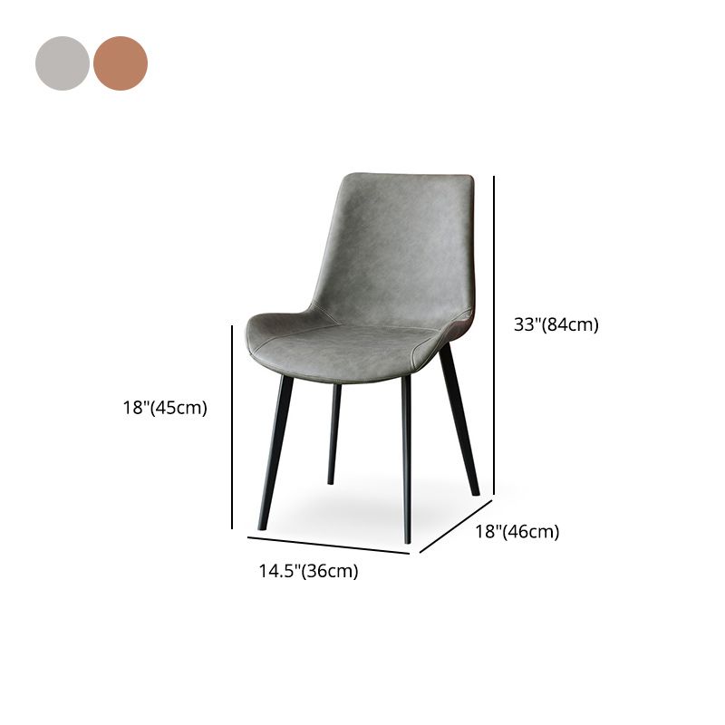 Sillas de comedor de cuero industrial sólidos laterales laterales para la cocina