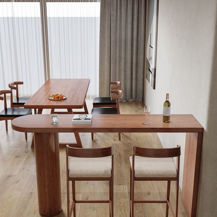 Industrial Style Bar Table Wood Top Cylindrical Legs Pub Table for Dining Room Clearhalo 'Bar Furniture' 'Bar Tables' 'bar_tables' 'furn' 'furn_bar_tables' 'Furniture' 'furniture_bar_tables' 'Kitchen & Dining Furniture' 'kitchen&dining_furn' 'kitchen' 1200x1200_39b6e230-7606-4299-a440-76c505e016bd