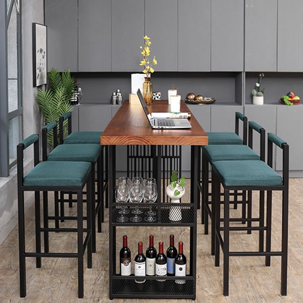 Modern Bar Table Set 1/7 Pieces Solid Wood Counter Table with Upholstered Stools Clearhalo 'Bar Furniture' 'furn' 'furn_home_bar_bar_sets' 'Furniture' 'Home Bars & Bar Sets' 'home_bar_bar_sets' 'Kitchen & Dining Furniture' 1200x1200_39b83316-ede9-45ab-845b-10ba4699623f