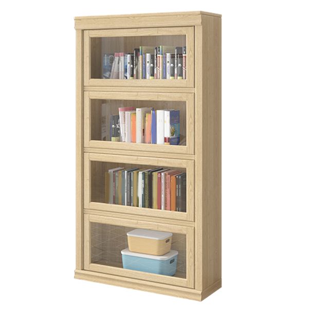Contemporary Standard Bookshelf Wood Engineered Bookcase with Doors