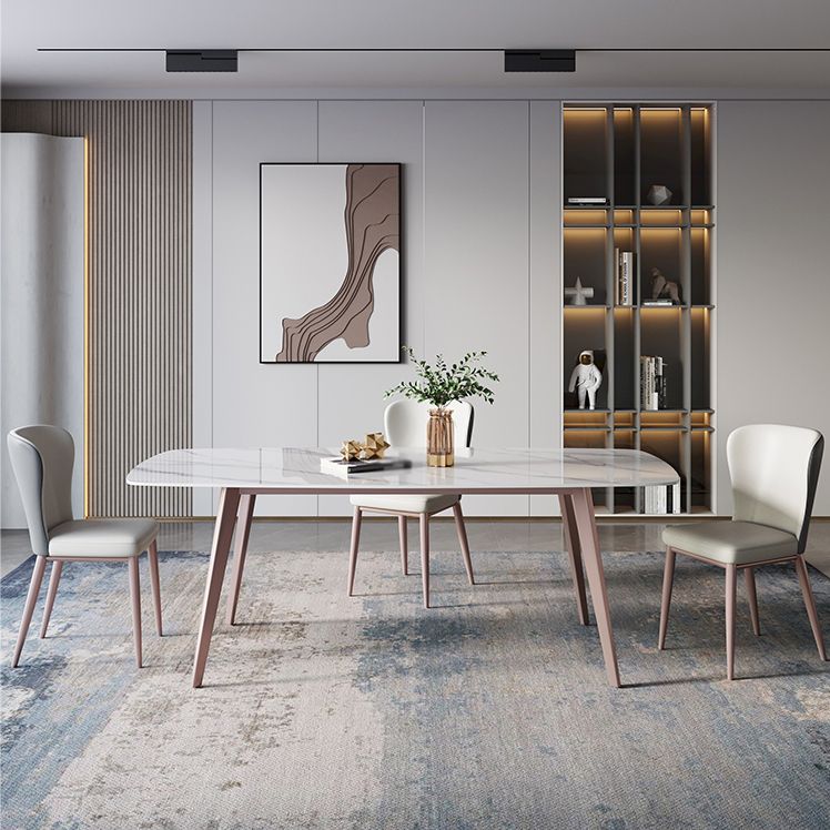 Designer Style Sintered Stone Dining Set 1/4/7 Pieces Rectangle Dining Table with Chairs Clearhalo 'Dining Room Sets' 'Dining Tables & Seating' 'dining_room_set' 'furn' 'furn_dining_room_set' 'Furniture' 'furniture_dining_room_set' 'Kitchen & Dining Furniture' 1200x1200_39ba0a0f-5b2c-48b7-a4c2-1555359d5749