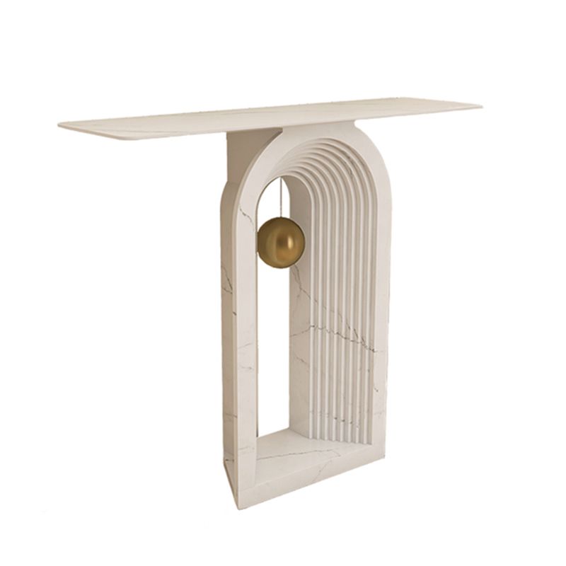 Contemporary White Console Table Rectangle Console Sofa Table for Hall Clearhalo 'Console Tables' 'console_tables' 'Entry & Mudroom Furniture' 'furn' 'furn_console_tables' 'Furniture' 1200x1200_39ba9028-4d45-489f-81d4-dfe53a1378b0