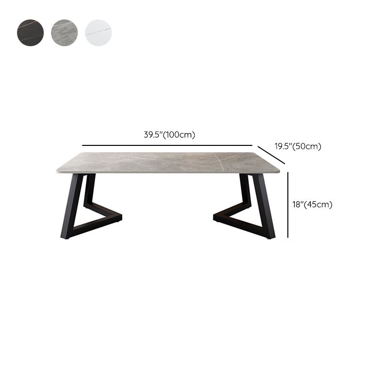 Table basse rectangulaire en ardoise Aucune table basse simple pénible